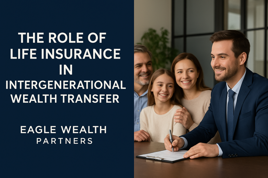 Financial advisor meeting with a multigenerational Canadian family to discuss life insurance strategies for intergenerational wealth transfer and estate planning.